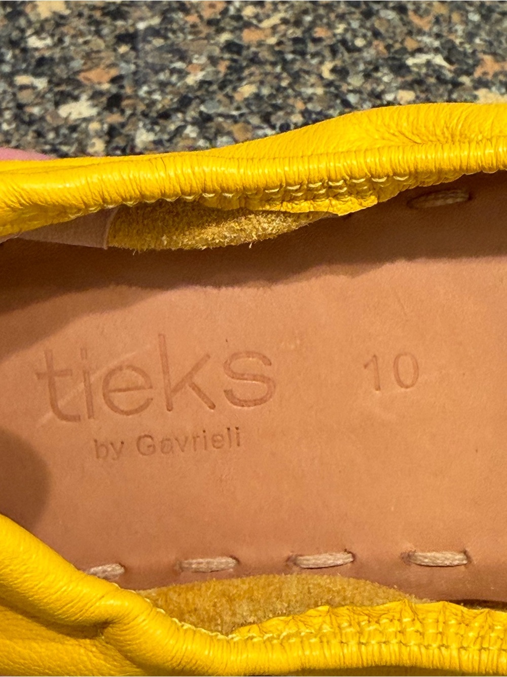 Yellow Tieks  Ballet Flats with Teal Accent size 10 - Picture 7 of 9